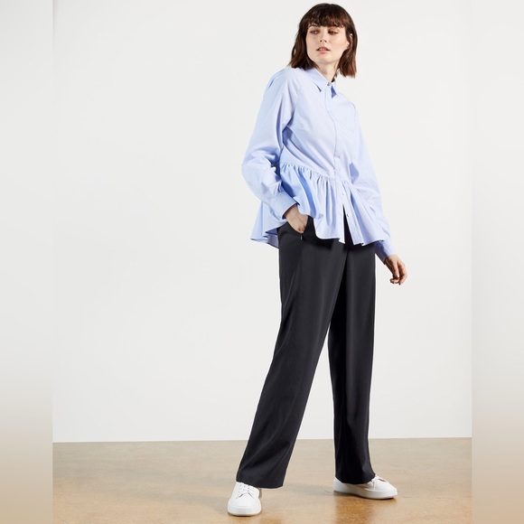 TED BAKER LONDON Pintuck Straight Leg Trouser Pant Amalia size 0 NAVY - Picture 5 of 16